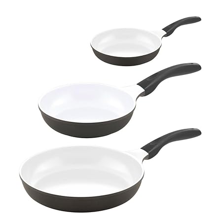 3er Set culinario Bratpfannen, Ø 20, 24 und 28 cm, anthrazit, antihaft und induktionsgeeignet