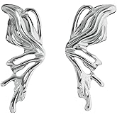 Gold Butterfly Earrings for Women Large Butterfly Wing Stud Earrings Gold Wing Earrings Dainty Irregular Melting Geometric Earrings Personalized Statement Jewelry Gifts