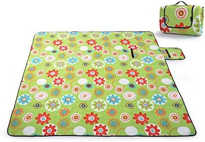 Waterproof Sandproof Moisture-proof Outdoor Picnic Blanket Yoga Baby Crawling Mat Sunflower Pattern,All-purpose Foldable Blanket,Perfect for Beach,Traveling,Camping,Hiking Green(78 X 59 Inch)