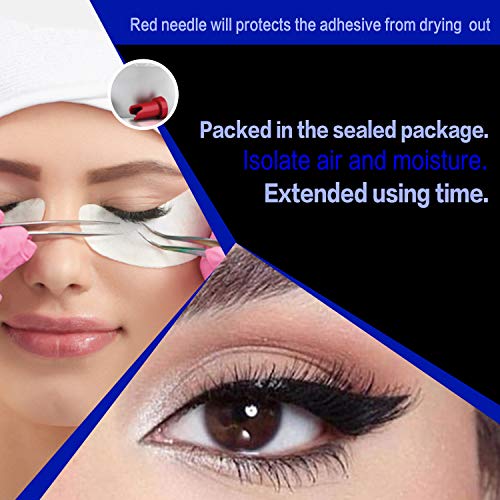 Sensitive Eyelash Extension Glue|4-5 Sec Drying | 3-5 weeks Lasting | Semi-permanent Black Adhesive for Beginners and Self Application 5ml - Yiwamica