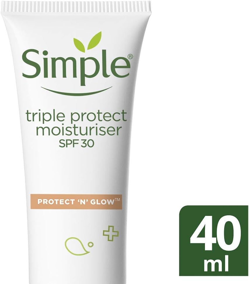 simple protect & glow triple protect spf30 moisturiser 40ml