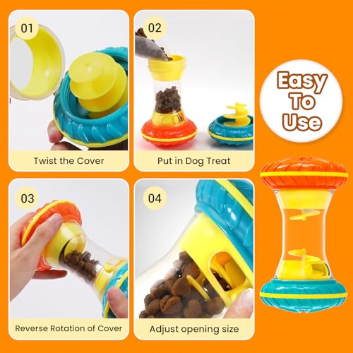 MateeyLife Interactive Dog Toys, Treat Dispensing Dog Puzzle Toys for Medium & Large Dogs, Mental Stimulation & Enrichment Toy, Keeps Pets Busy with Treats