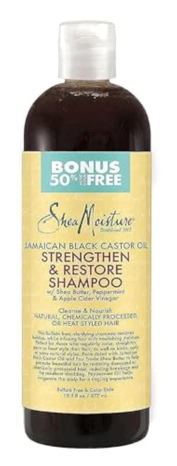 Shea Moisture Jamaican Black Castor Oil Strengthen Grow and Restore Shampoo 19.5 fl oz / 577ml - Bigger Size