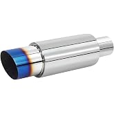 Bielpord Universal Car 51mm Exhaust Mufflers 15" Length (Burnt, 2'' Inlet 3'' Outlet)