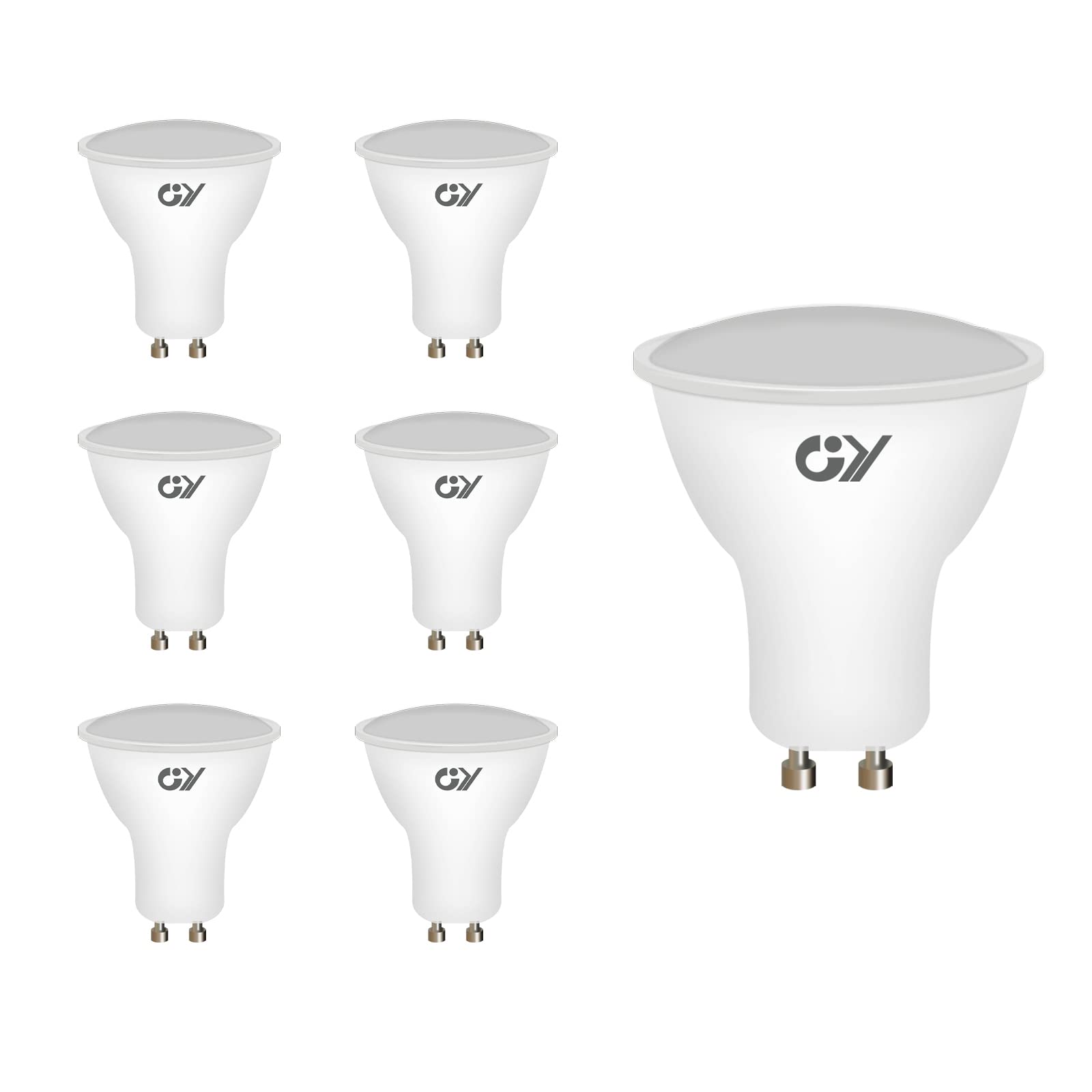 GY GU10 LED Bulbs Cool White 6500K 8W 800lm Energy Saving Light Bulbs, Equivalent to 80W,120° Wide Beam Non-dimmable, Pack of 6 — image 1