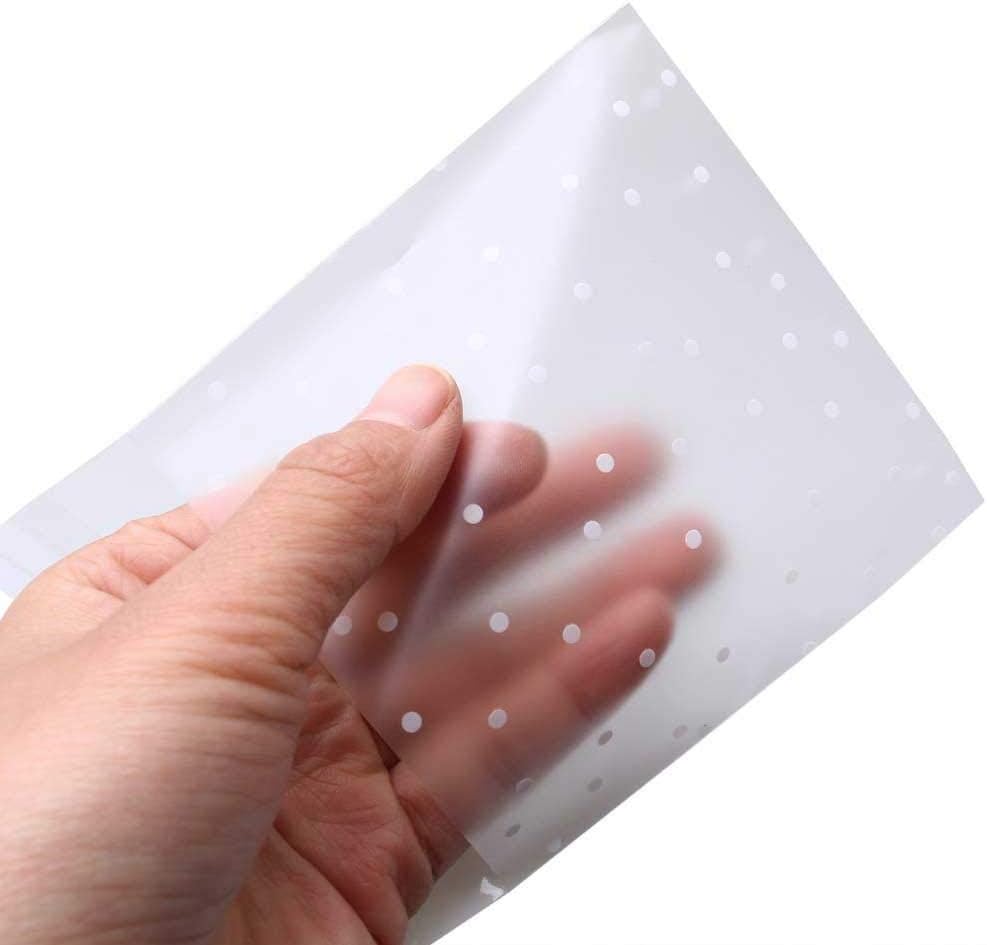 BEHAHAI 200pcs Self Adhesive Cookie Bags,Polka Dot Treat Bags Clear Biscuit Bags Cookie Packaging Bags Opp Cellophane Bags Self Seal White Bakery Bags Wax Melt Bags Packaging Candy Gift Bags - Image 4