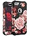 OBBCase iPhone 6 Case,iPhone 6s Case,[Heavy Duty] Three Layer Hybrid Sturdy Armor High Impact Resistant Protective Cover Cute Pretty Flowers Case for iPhone 6/6s Flowers Black 2