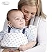 Organic Drool Bib for Lillebaby 360-3-Piece Set, 100% Bamboo Cotton Teething Pad & Strap Wraps for Boys & Girls | Unisex Grey Stars on White by Baby Preferred