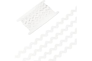 M METERXITY Rick Rack Trim, 5 Yard 15mm / 0.6 Inch Wave Bending Fringe Trimming Ribbon for Sewing/DIY Crafts/Clothes/Decorati