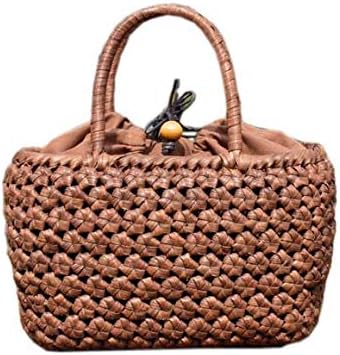 Amazon 山葡萄籠バッグ 六角花結び編み 巾着と中布付き 約 幅25cm 奥行13cm 高さ17cm オリジナル新商品 ノーブランド品 カゴバッグ