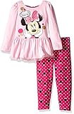 Disney Girls' 2 Piece Minnie Mouse Bow Back Top and Legging Set