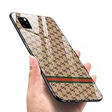 Case Compatible with iPhone 11 Pro Max,Luhuanx Tempered Glass Case Back + TPU Frame Hybrid Shell Slim Case for iPhone 11 Pro Max in 6.5 inch,Anti-Scratch (Drop) 2019 case (Lattice)