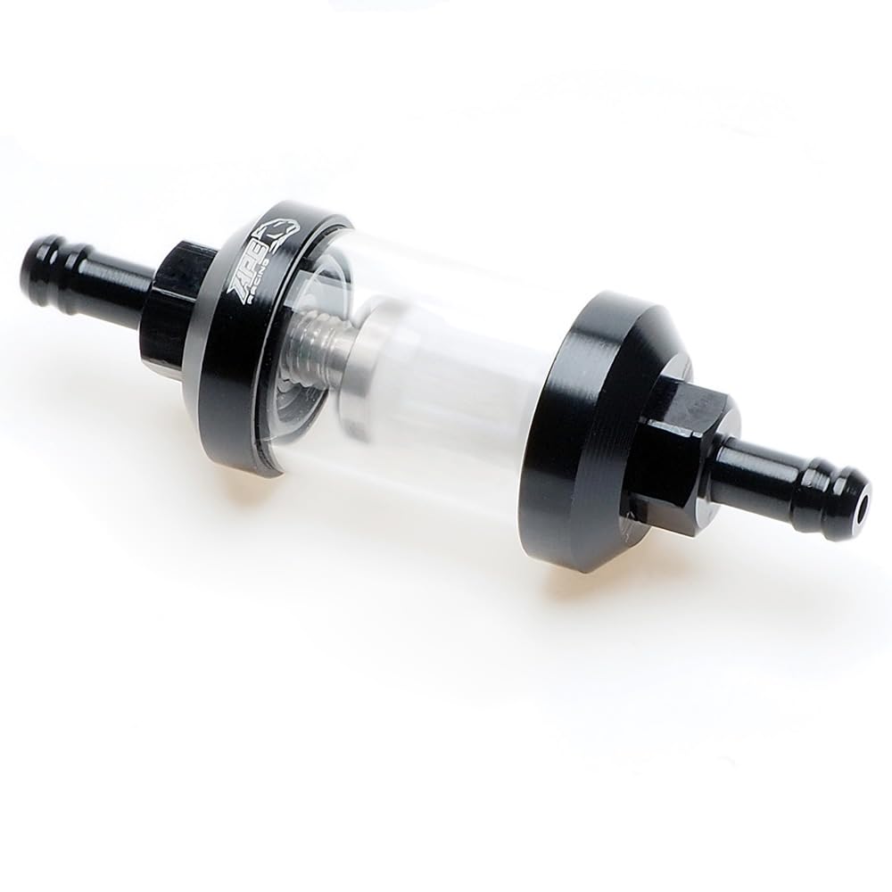 Photo 1 of 1/4 Inline Fuel Filter - APE RACING Upgraded Billet Aluminum Metal Glass Fuel Filter for Motorcycle ATV Dirt bike Classic bikes and Small Engines, Corrosion Resistance, Washable and High Flow (Black)
