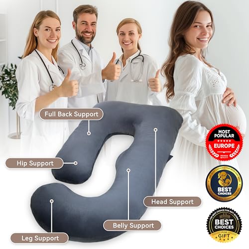 PinkFroggie Pregnancy Pillows, Soft U-Shape Maternity Pillow with Removable Cozy Velvet Cover-Full Body Support Pillows for Adults Sleeping-Pregnancy Must Haves