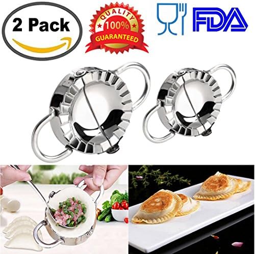 Stainless Steel Dumpling Maker 2 Pcs Small and Large Dumpling Mold Dough Press Cutter Wrapper Pie Crimper Pastry Tools Ravioli Mould