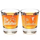 All Gifts The Godfather and The Fairy Godmother Engraved Fluted Shot Glass Set