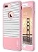 ULAK iPhone 7 Plus Case, Slim Shockproof Flexible TPU Bumper Case Durable Anti-Slip Lightweight Front Back Hard Protective Safe Grip Cover for Apple iPhone 7 Plus 5.5 inch Rose Gold Stripes Minimal