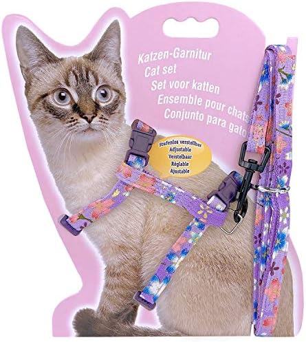 teemerryca Adjustable Cat Harness and Leash Set Escape Proof for Outdoor Walking Training Kitty with The Safety and Freedom (Pattern 4)