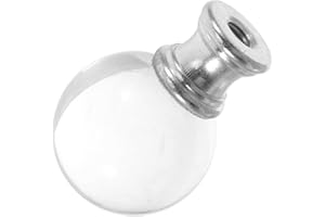 Veemoon Glass Ball Lamp Finial with Stainless Steel Base for Decorative Light Fixtures and Detachable