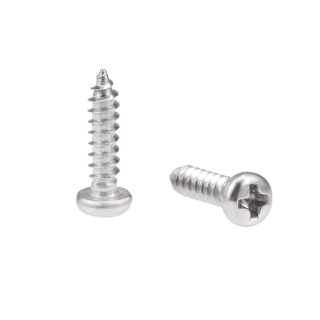 sourcing map 3x12mm Self Tapping Screws Phillips Pan Head Screw 316 Stainless Steel Fasteners Bolts 50Pcs