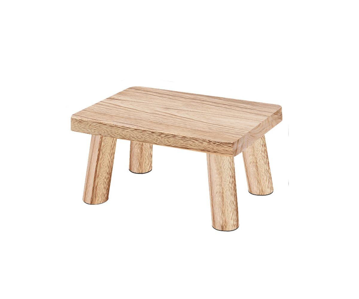 Photo 1 of 12 inch Solid Wood Footstool with Non-Slip Rubber feet, Small Footstool for Bedroom, Kitchen and Living Room, Shoe Stool has a Load Capacity of up to 500 lbs, Sturdy and Durable, no Assembly Required