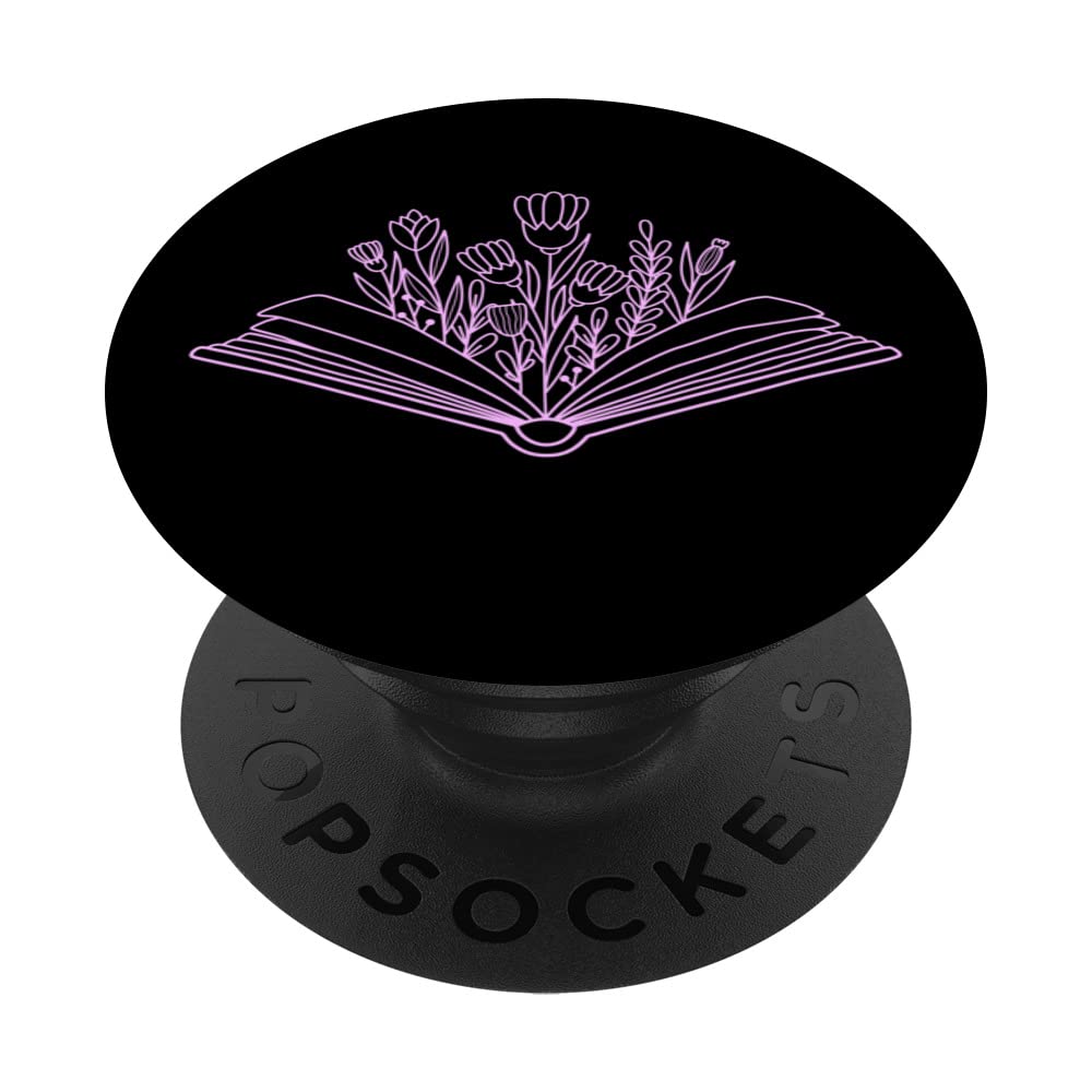 Floral Flower Book Reading Bookworm Nerd Growing Literature PopSockets Swappable PopGrip