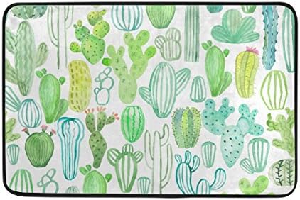 Mrmian Watercolor Various Cactus Rubber Non-Slip Entry Way Floor Mat Outdoor Indoor Decor Rug 23.6"(L) x 15.7"(W) Doormats