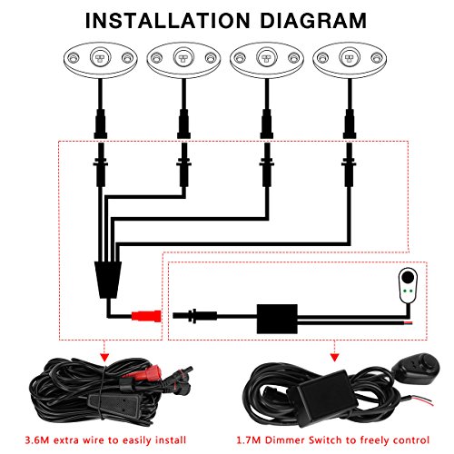 Led Rock Lights Kit With Dimmer Switch Yitamotor 4 Pods