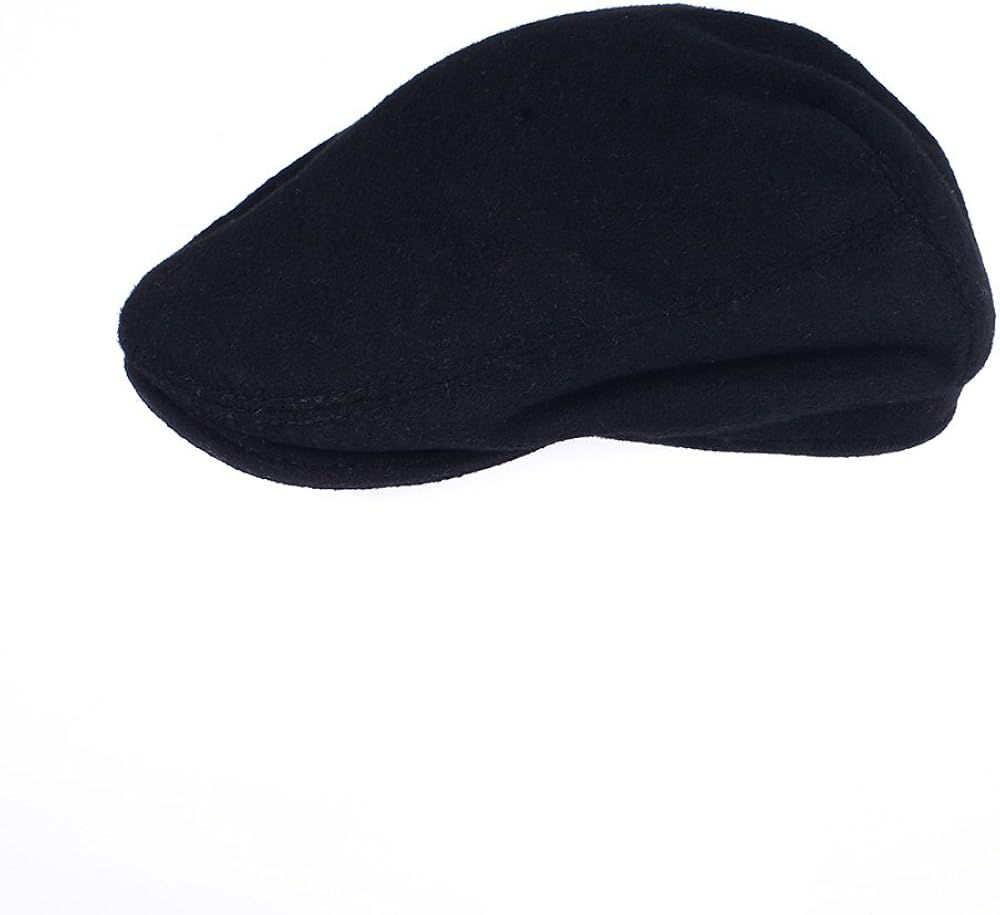 black wool newsboy cap