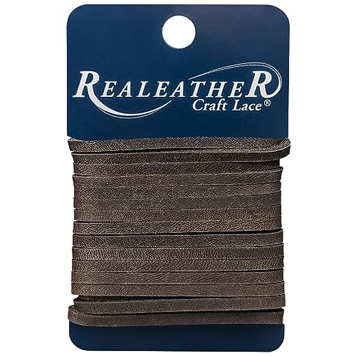 Realeather Crafts Latigo Spitze 0.125-inch X 4 Yd carded-Dark braun