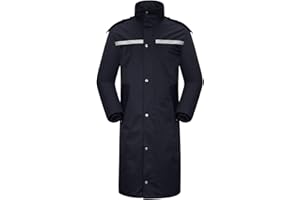 iCreek Raincoat Waterproof Long Rain Jacket Lightweight Rainwear Reflective with Packable Hood for Men Women Adults