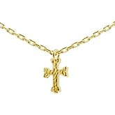Alef Bet by Paula Tiny Cross Necklace for Girls and Women