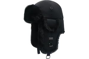 Kurhatic Winter Trapper Hat,Warm Faux Fur Aviator Hat,Russian Trooper Hunting Ski Hat with Ear Flaps for Men & Women
