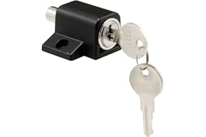 Prime-Line Products S 4005 Push-in Sliding Door Keyed Lock, Black Finish