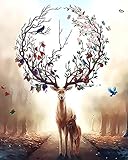 Newsight DIY Oil Painting Paintworks Paint by Number for Kids and Adults (16 by 20 inch Lucky Deer)