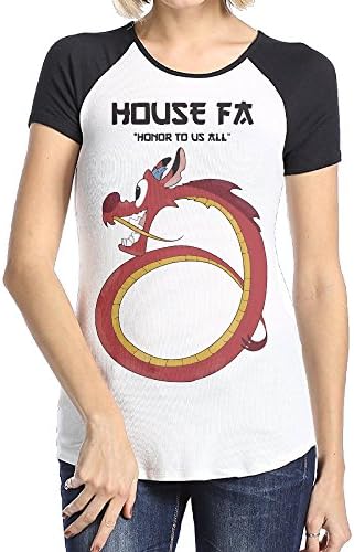 LOVEGIFTTO Womens House Fa Mulan Mushu O-Neck Short Sleeve Raglan Tee Shirt Large