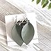 Olive Green/Leather Statement Earrings/Joanna Gaines Earrings/Leaf Earrings/Leather Earrings