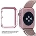 2win2buy wcase-c24 Apple Watch Series 1 Ultra Thin 9H Hardness Electroplate Screen Protector with Metal Bumper - 38 mm - Rose Gold