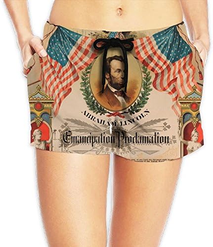 Tisky Women Swimsuit Tankini Bottom Board Shorts Emancipation Proclamation Lincoln Flag