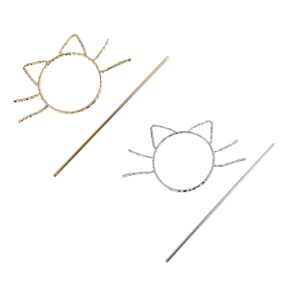 Lurrose 2pcs Hair Bun Cuff Cat Hair Sticks Vintage Bun Holder Metal Cage Chinese Chignon Accessories for Women Lady Girls