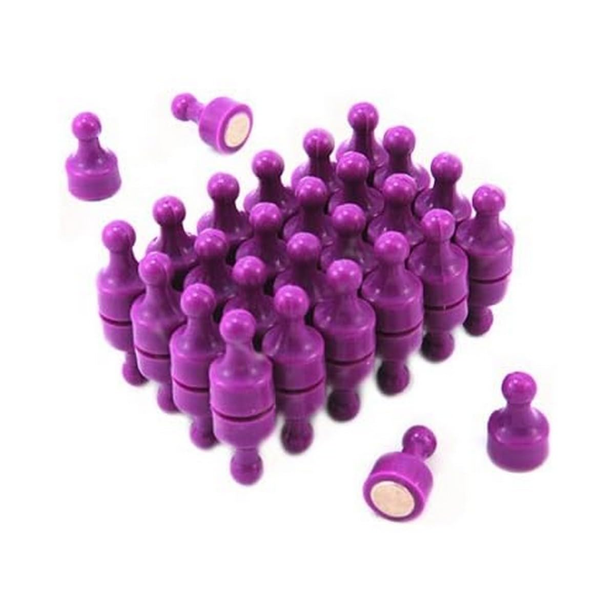 Purple Skittle Magnet for Fridge, Office, Whiteboard, Noticeboard, Filing Cabinet - 12mm dia x 21mm tall - Pack of 48