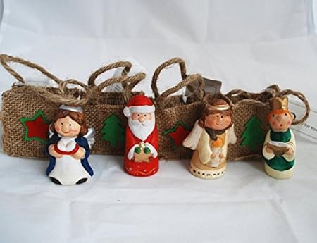 Addobbi Natalizi Juta.Txt Addobbi Natalizi Da Appendere Figura Presepe Nel Sacchetto Di Juta Amazon It Casa E Cucina