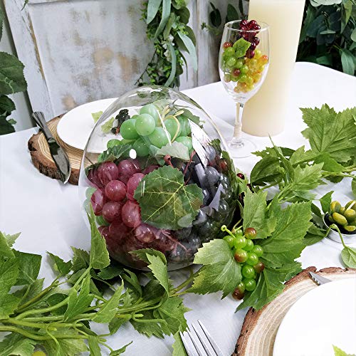 Supla 4.9' Long Artificial Grape Leaf Garland Hanging Ivy Garland Ivy Leaf Greenery Vines Garland with Assorted Grapes for Winery Events Wedding Decoration