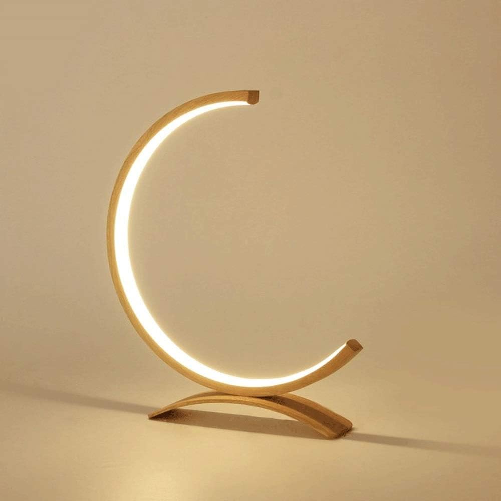 Dimmable Modern Led Table Lamp Semicircular Nightstand Light Study Reading Desk Lamp Aluminum Minimalist Bedside Lamp Color A Wood Color Amazon Co Uk Lighting