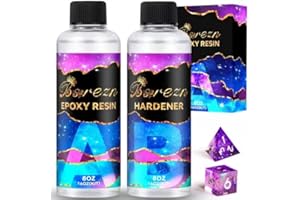 Bsrezn Epoxy Resin Kit, Crystal Clear Hard Resin and Hardener Apoxy Resina Epoxica Transparente 2 Part Casting Resin Art Supplies for Jewelry Making Molds Crafts -Anti Yellowing-Fewer Bubbles 16OZ