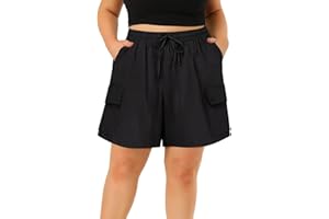 RITERA Plus Size Shorts for Curvy Women Lightweight Elastic Waist with Pockets Drawstring Womens Casual Shorts for Summer