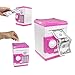 SZAT Funky Quality Electronic Money Bank Piggy Money Locker Coins Cashes Auto Insert Bills Safe Box Password ATM Bank Saver(Pink)