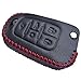 Coolbestda Leather Folding 5buttons Key Fob Remote Cover Keyless Entry Protector Holder Case for Chevrolet Equinox Camaro Cruze Malibu Sonic Buick Lacrosse Verano Encore