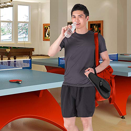 SelfTek Table Tennis Bat Bag Waterproof Ping Pong Paddle Bat Pouch with Ball Case