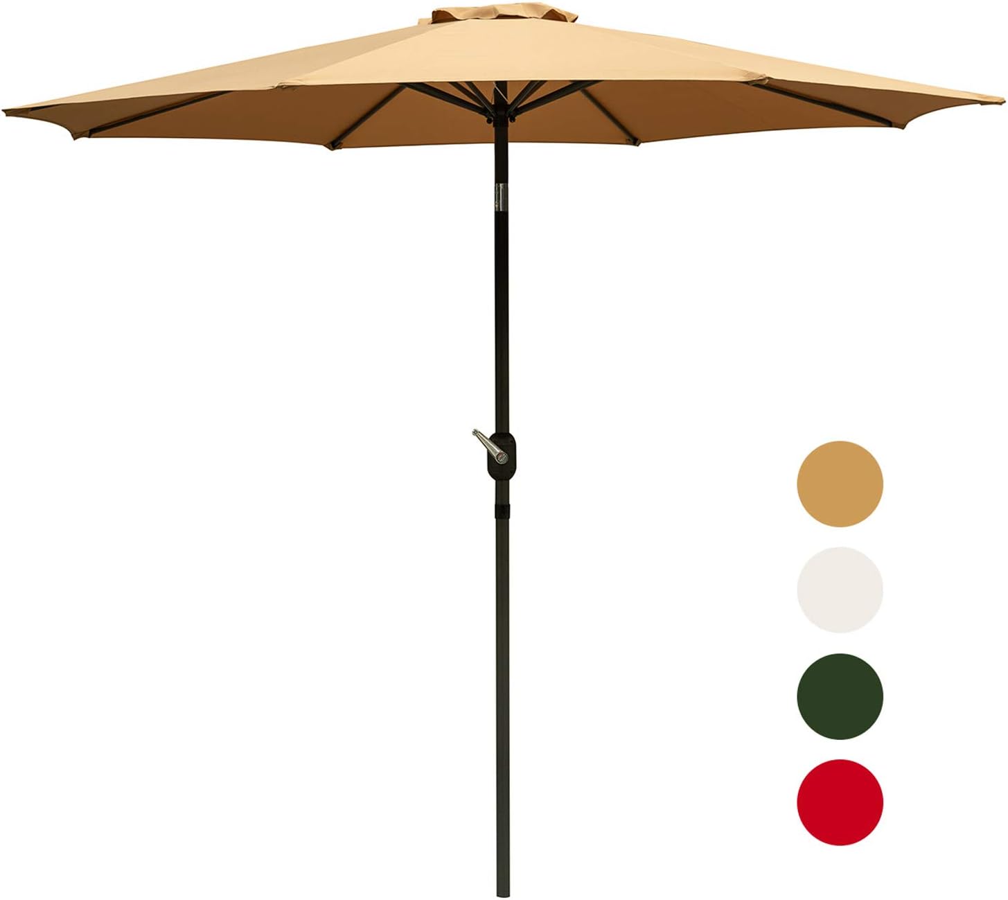 Amazon Com Outdoor Basic 9 Ft Patio Umbrella Aluminum Market Table Umbrella With Button Tilt And Crank Lift Brown Garden Outdoor